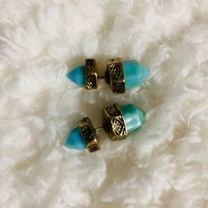 Turquoise double-sided earrings
